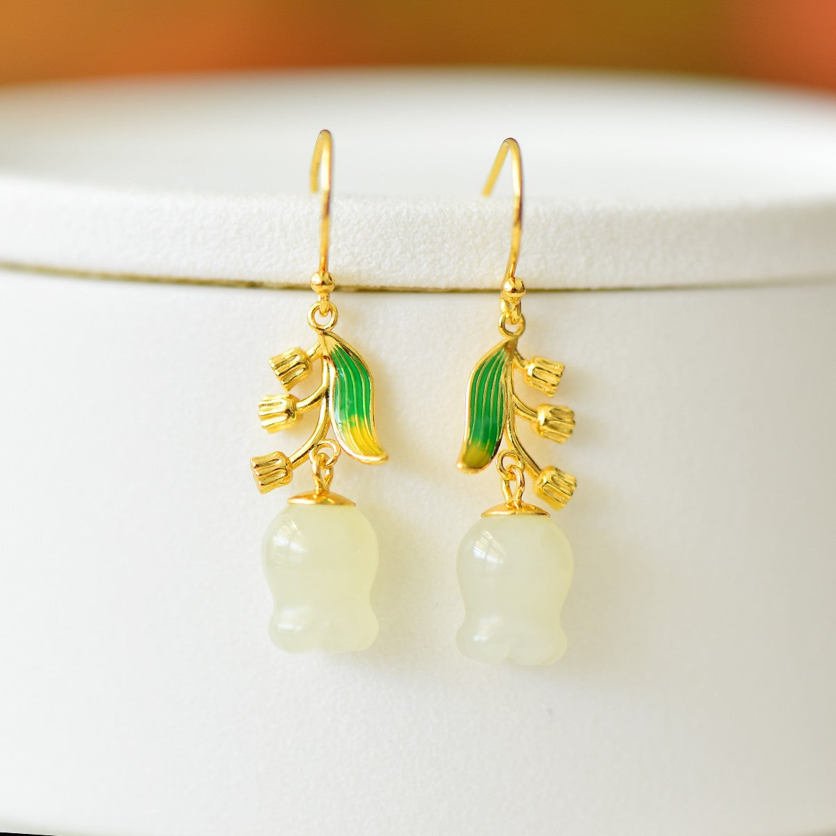 925_Silver_Nephrite_Earrings_Fine_Texture_With_Certificate