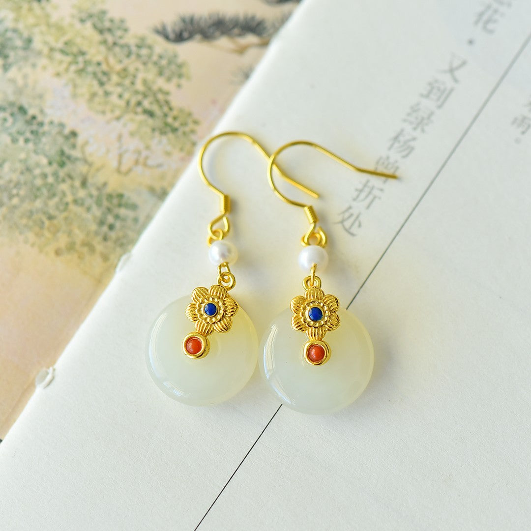 925_Silver_Nephrite_Donut_Earrings_Fashion