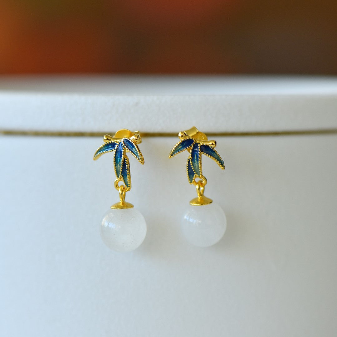 925_Silver_Nephrite_Earrings_Simple_With_Certificate_218