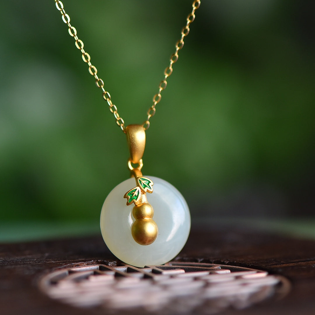 S925_Sterling_Silver_Hetian_Jade_Pendant_Ping_An_Kou_Gourd