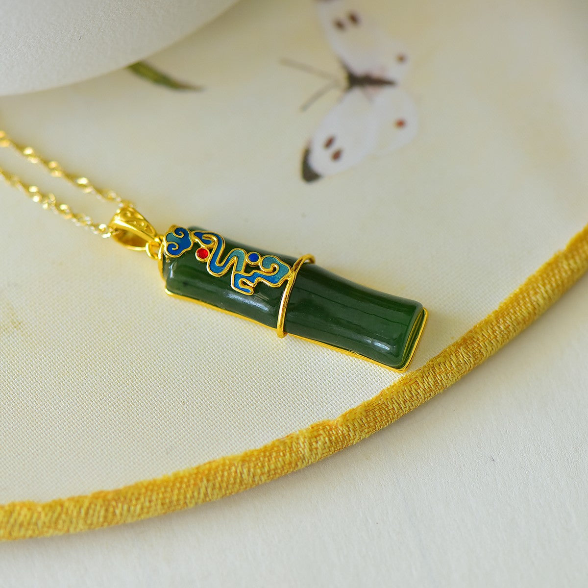 S925_Sterling_Silver_Pendant_Bamboo_Auspicious_Cloud