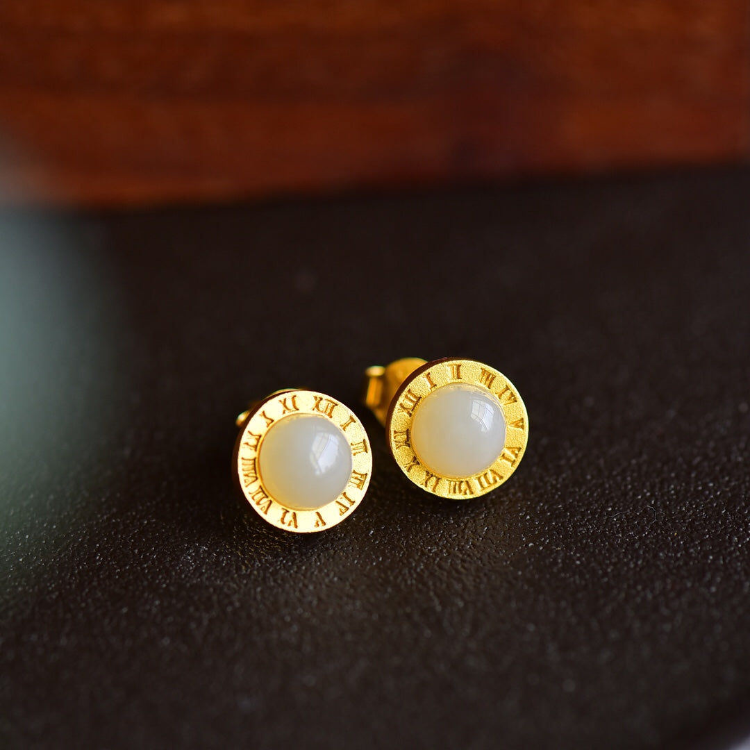 925_Silver_Nephrite_Earrings_Fashion_With_Certificate