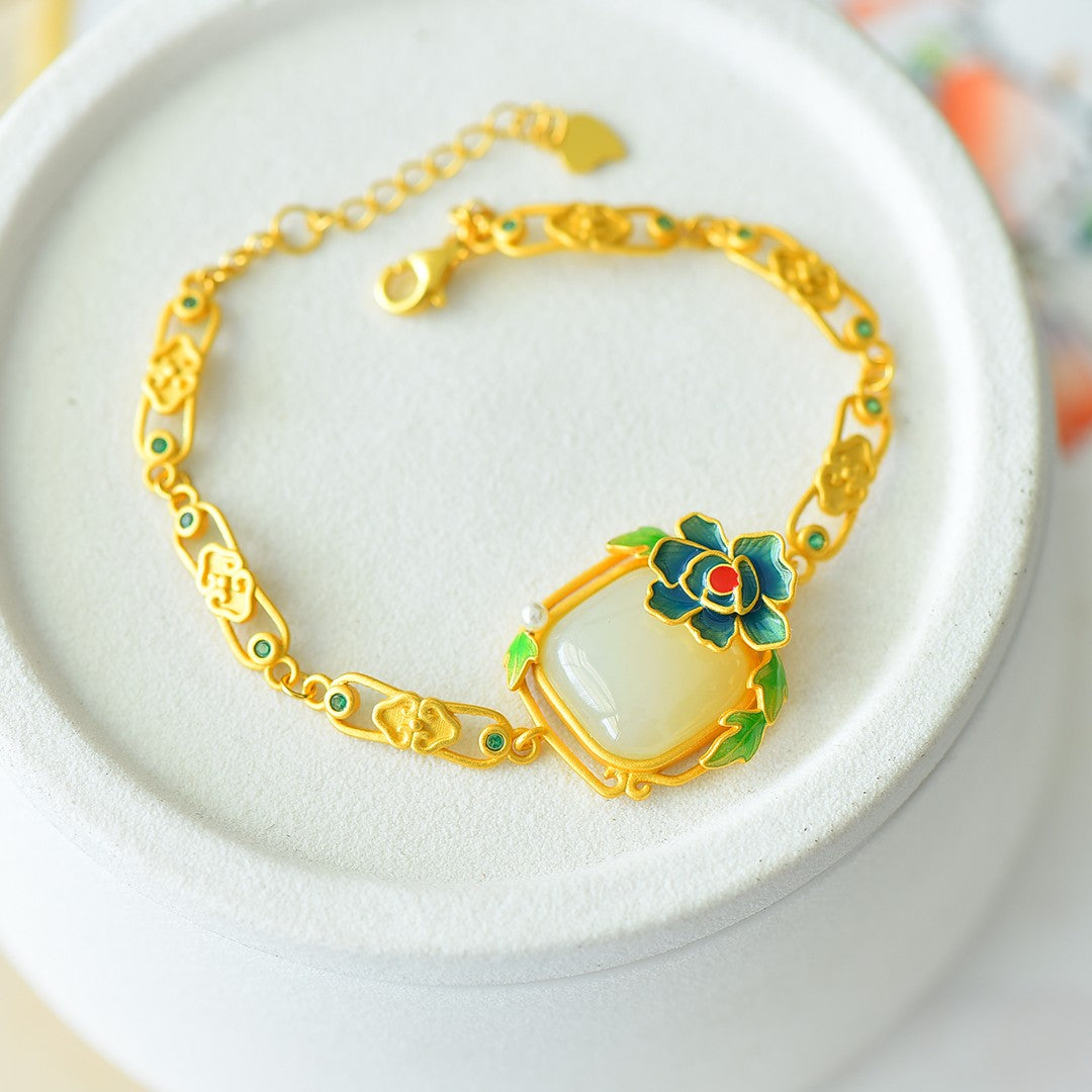 S925 Silver Nephrite Jade Bangle - Lily of the Valley Fine Jewelry