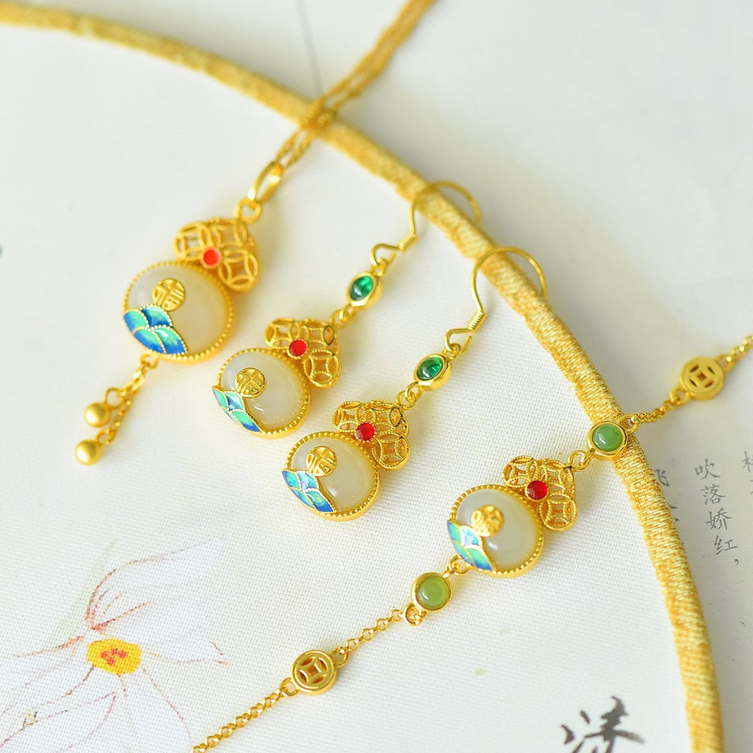S925 Sterling Silver Nephrite Jade Bangle Set - Good Fortune Collection