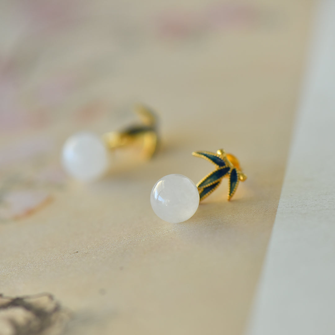 925_Silver_Nephrite_Earrings_Simple_With_Certificate_218