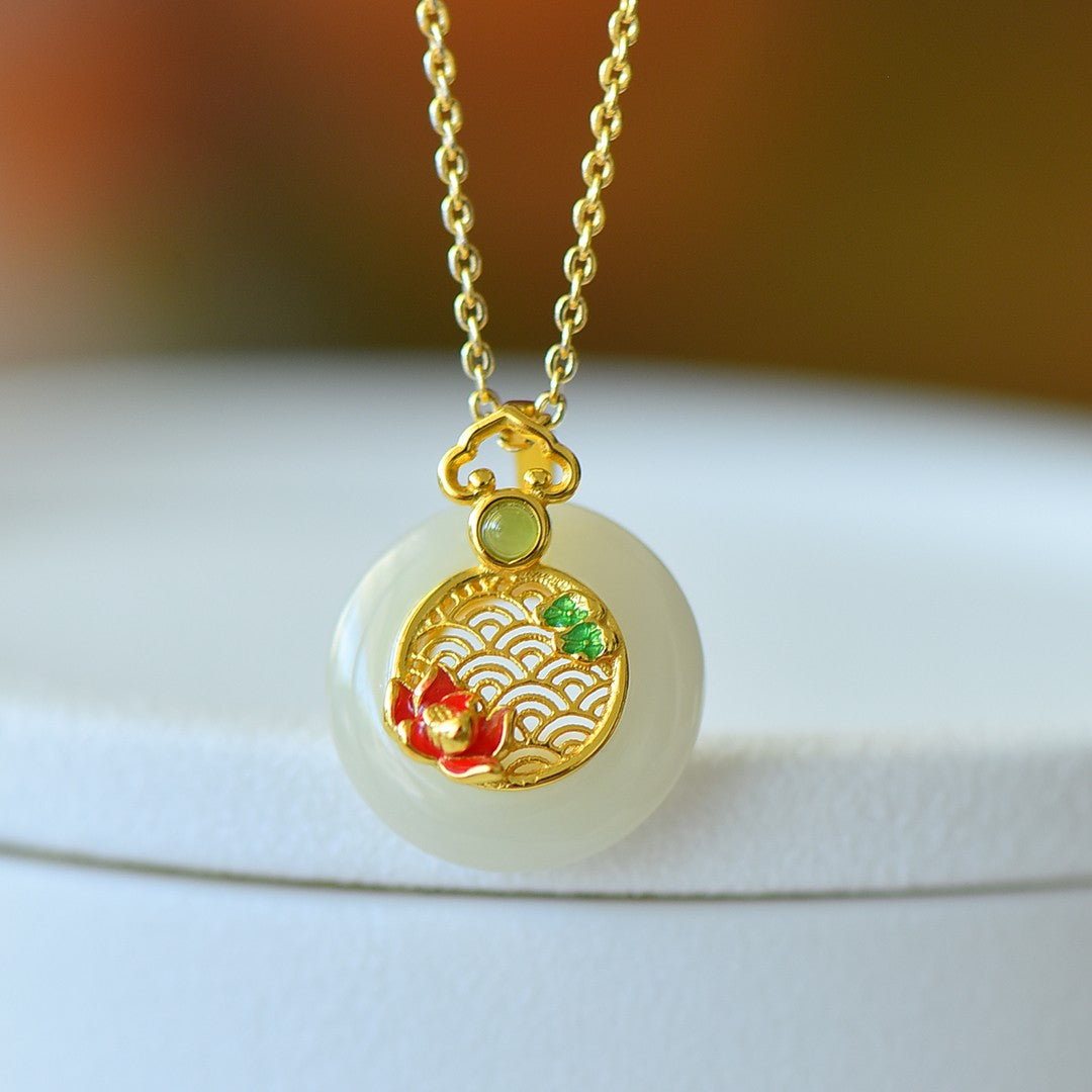 S925_Sterling_Silver_Hetian_Jade_Pendant_Ping_An_Kou