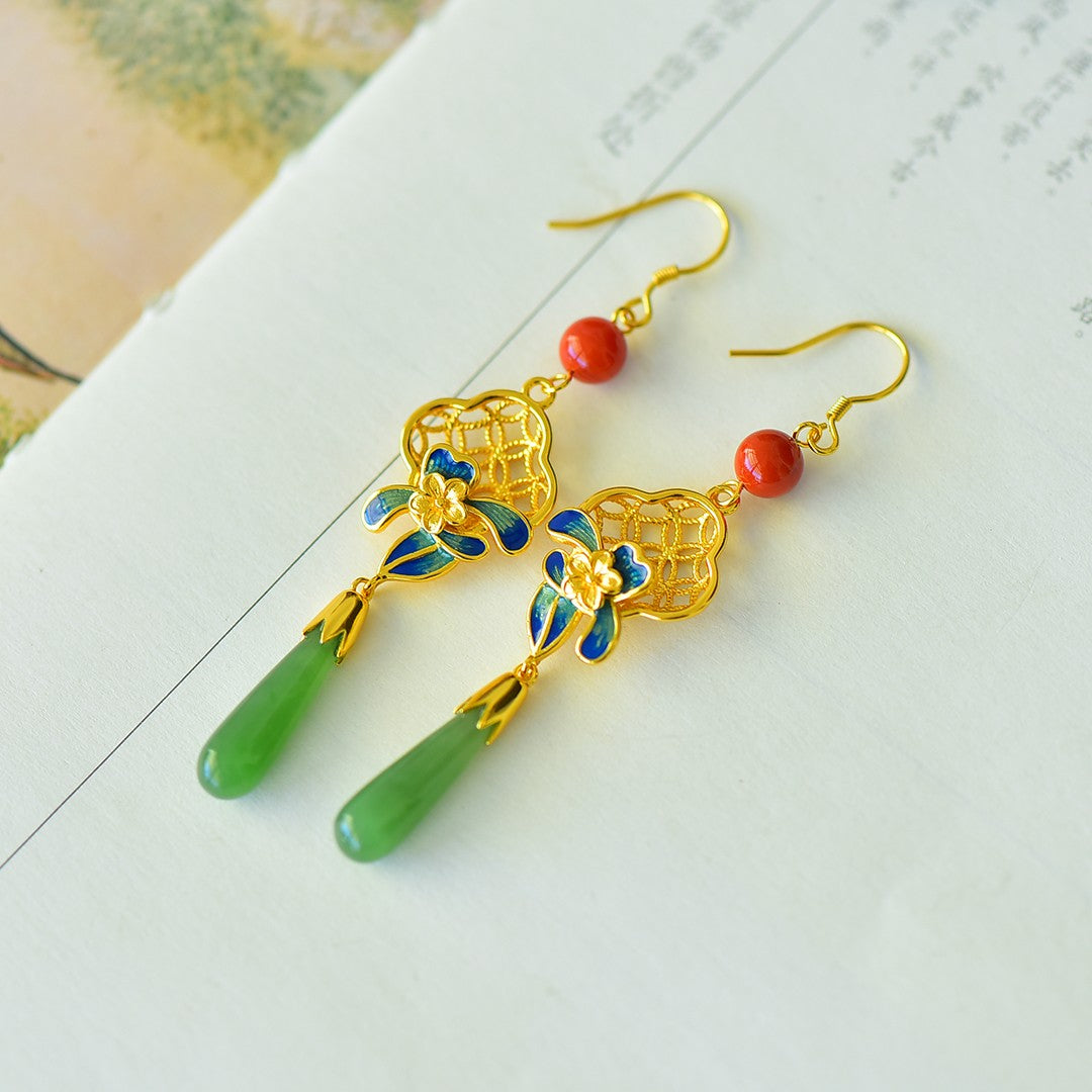 925_Silver_Nephrite_Green_Jade_Earrings_Fine_Texture