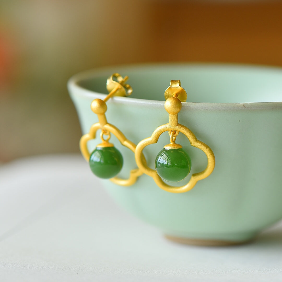 925_Silver_YtInlaid_Nephrite_Nephrite_Green_Jade_Earrings