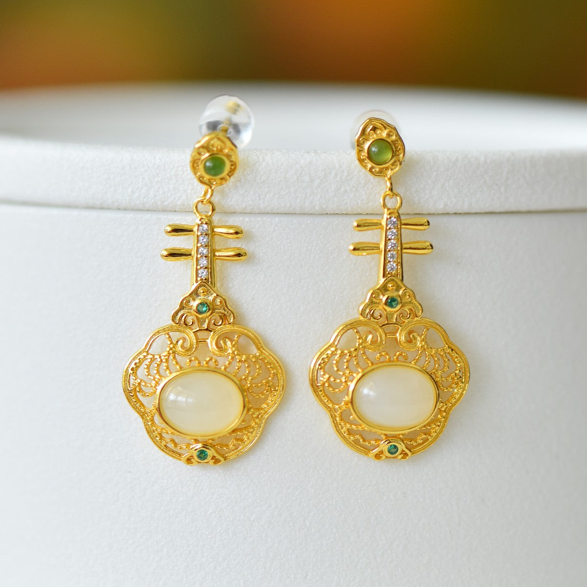 925_Silver_Nephrite_Earrings_Fine_Texture_With_Certificate_237