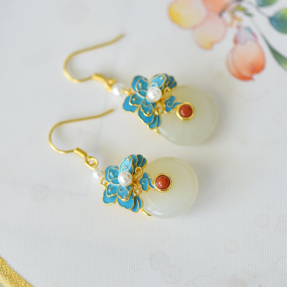 925_Silver_Nephrite_Earrings_Fine_Texture_With_Certificate_236