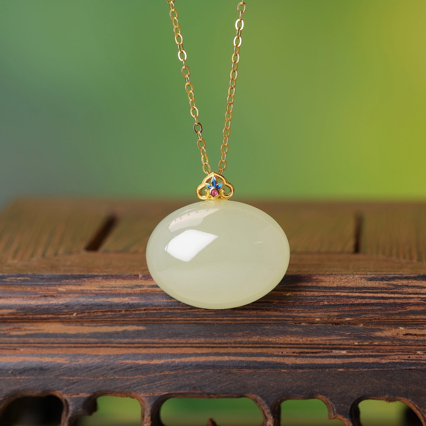 S925_Sterling_Silver_Hetian_Jade_Qinghai_Material_Ruyi_Pendant
