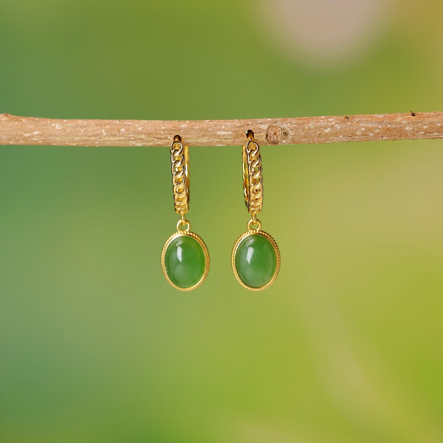 925_Silver_Nephrite_Green_Jade_Earrings_Fine_Texture_171