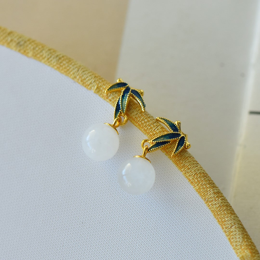 925_Silver_Nephrite_Earrings_Simple_With_Certificate_218