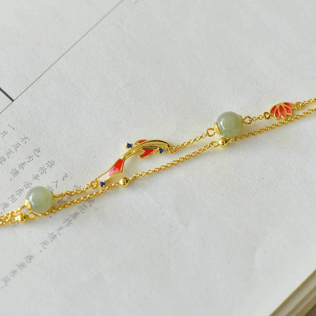 S925 Silver Nephrite Jade Bangle - Success Couple's Collection