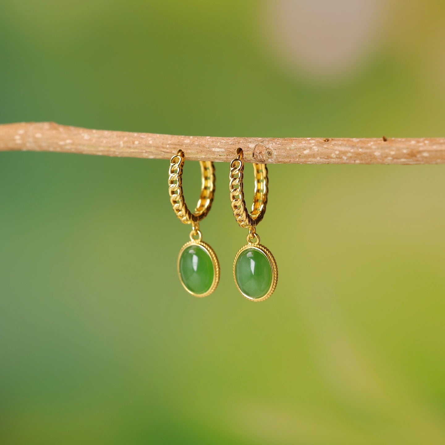 925_Silver_Nephrite_Green_Jade_Earrings_Fine_Texture_171
