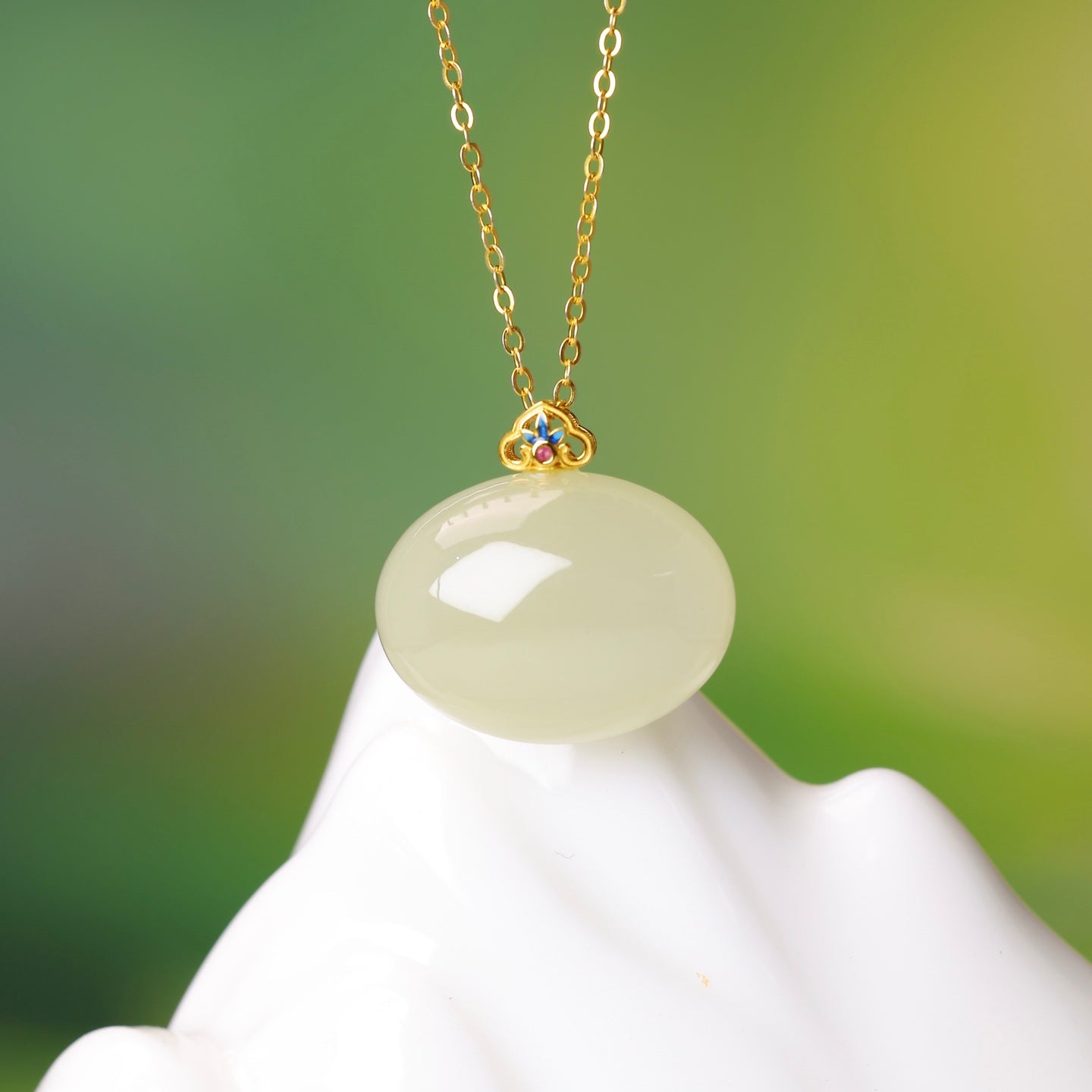 S925_Sterling_Silver_Hetian_Jade_Qinghai_Material_Ruyi_Pendant