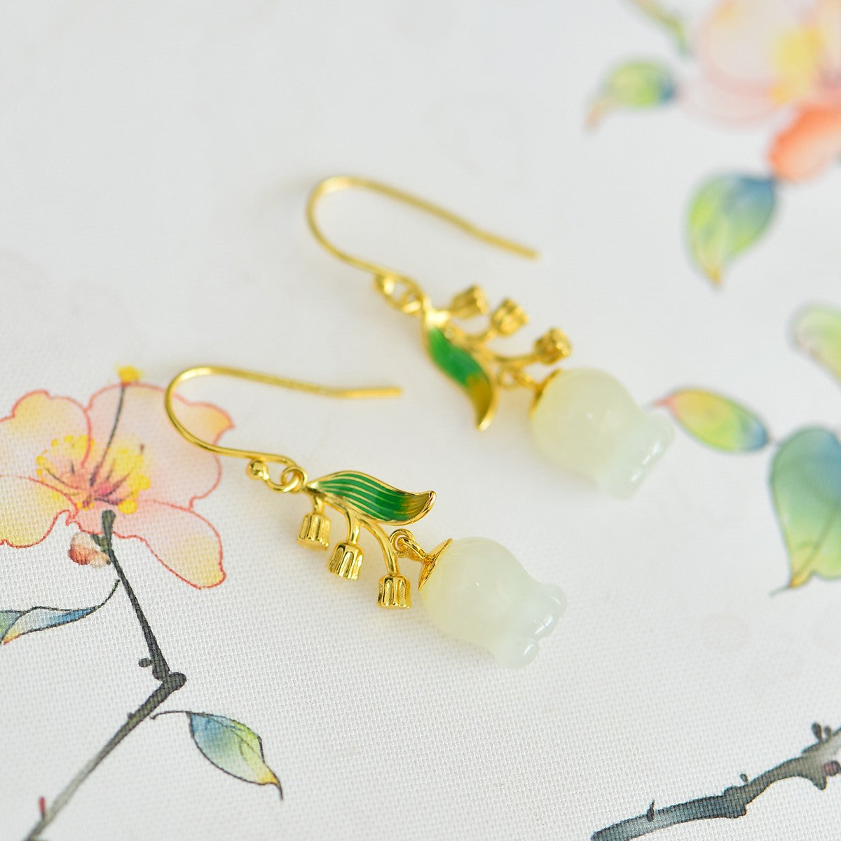 925_Silver_Nephrite_Earrings_Fine_Texture_With_Certificate