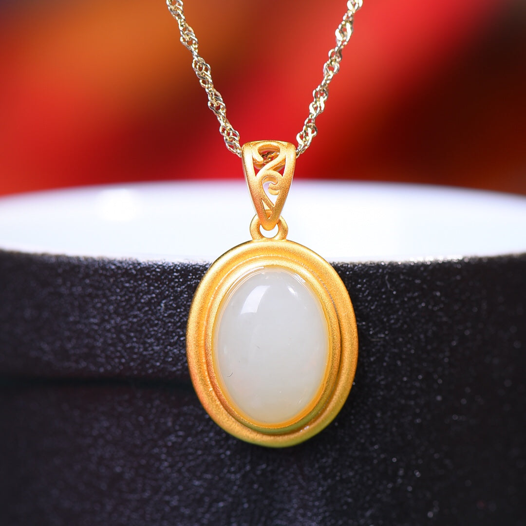 S925 Silver Nephrite Jade Jewelry Set - Luxury Collection