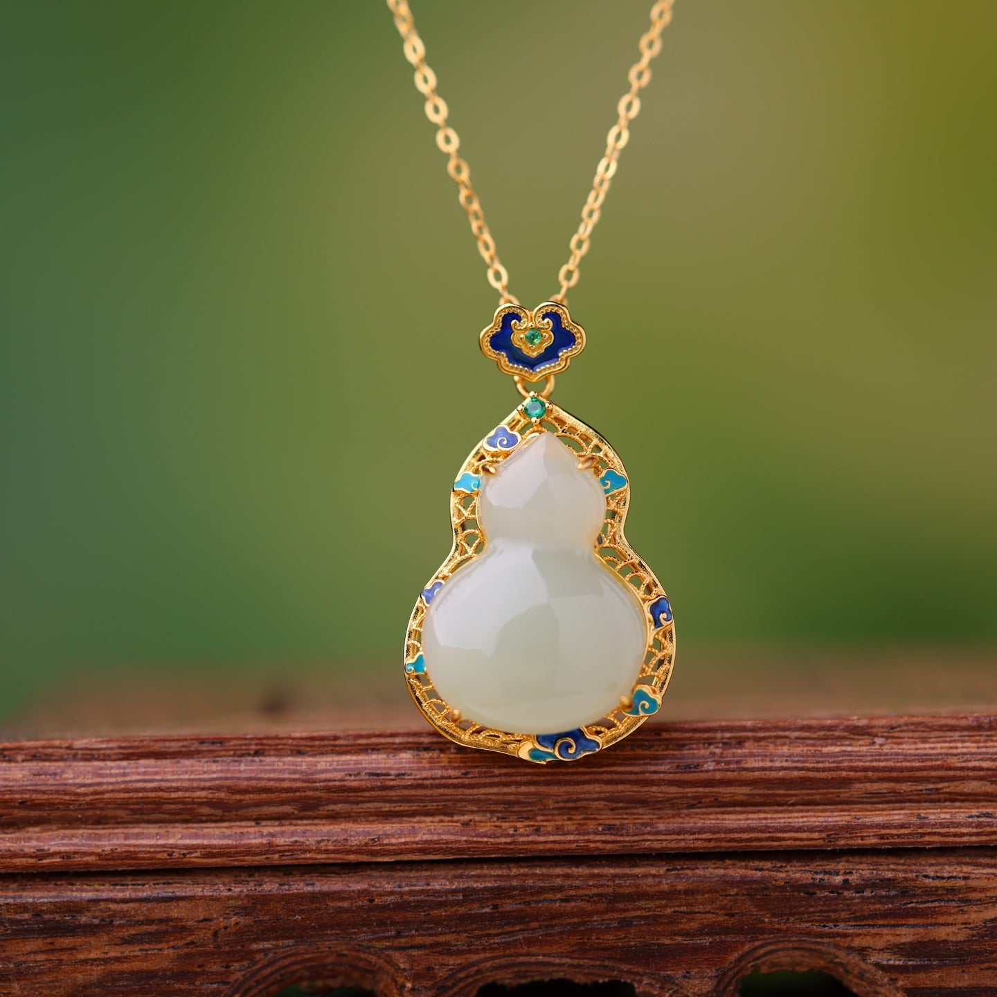 S925_Sterling_Silver_Hetian_Jade_Ruyi_Pendant_Gourd