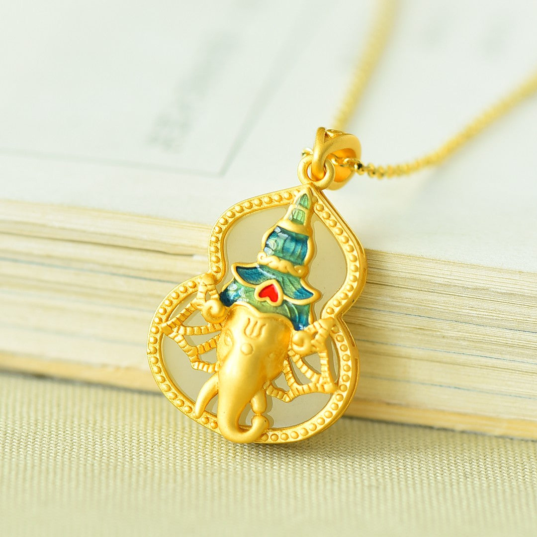 S925_Sterling_Silver_Hetian_Jade_Pendant_Gourd_1