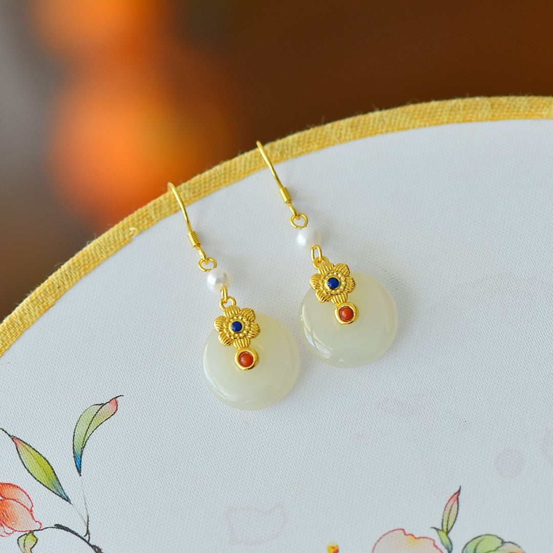 925_Silver_Nephrite_Donut_Earrings_Fashion