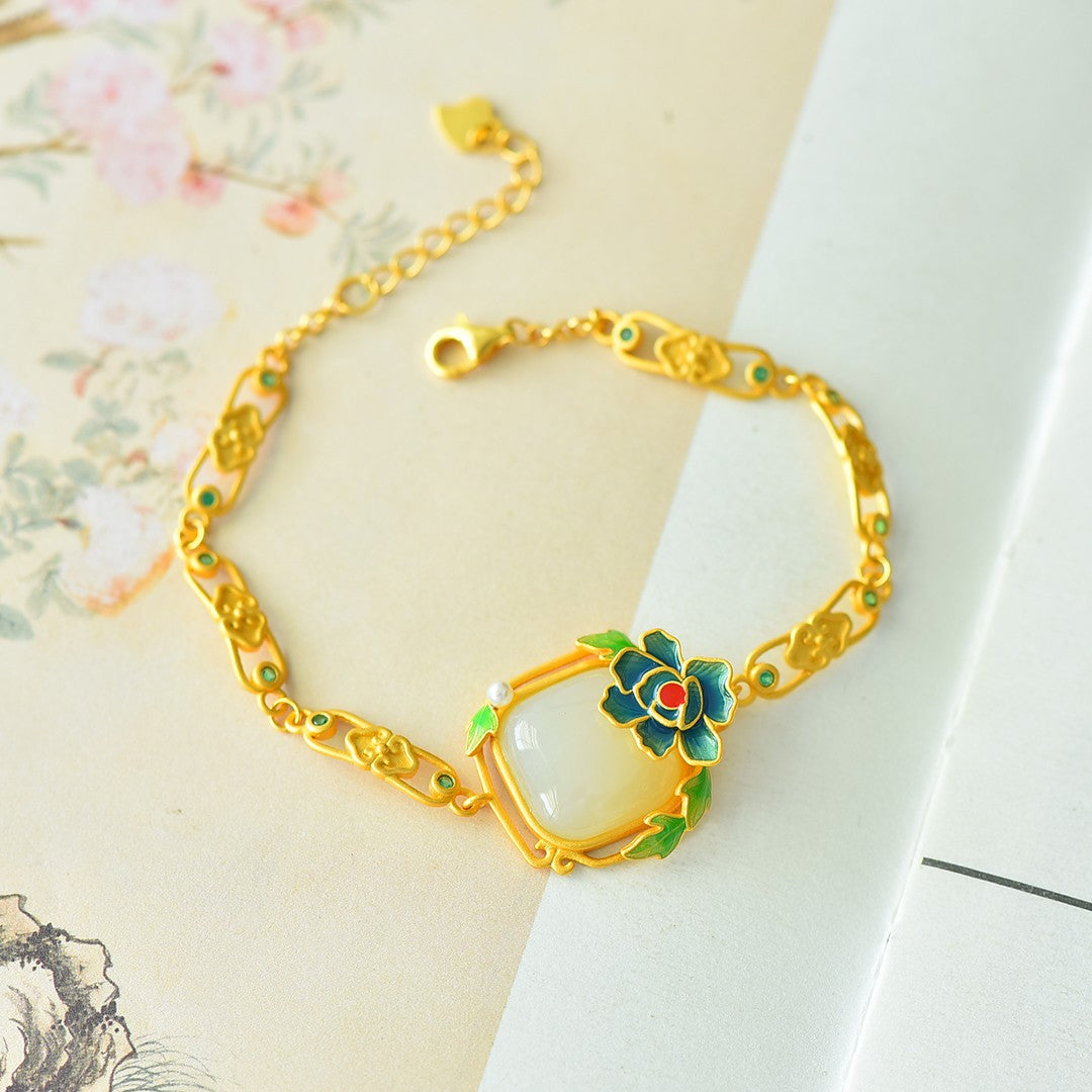 S925 Silver Nephrite Jade Bangle - Lily of the Valley Fine Jewelry