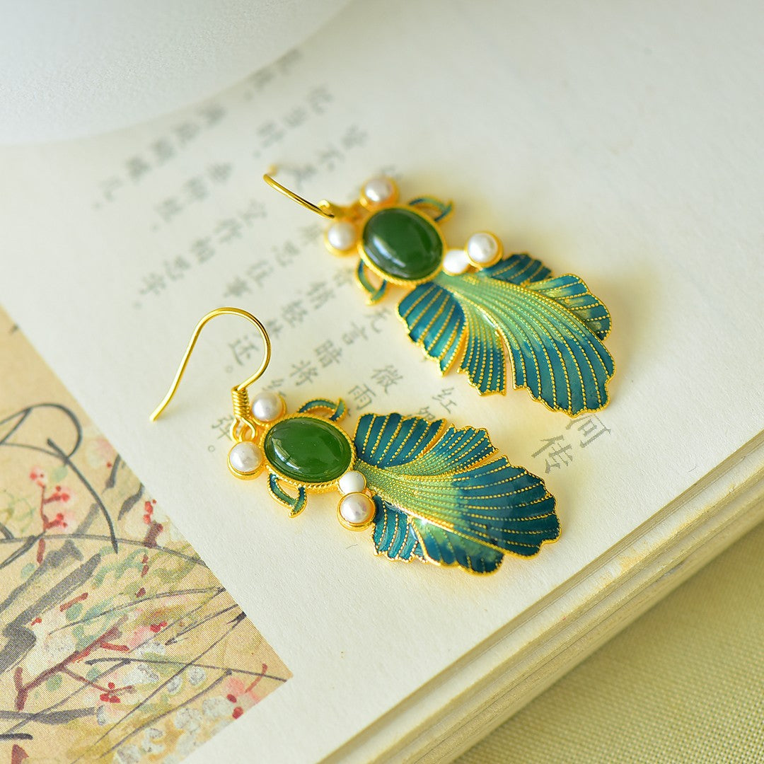 925_Silver_Nephrite_Green_Jade_Earrings_Simple_Elegant