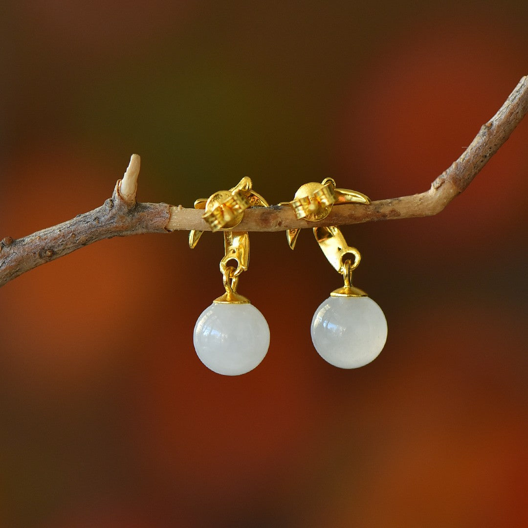 925_Silver_Nephrite_Earrings_Simple_With_Certificate_218