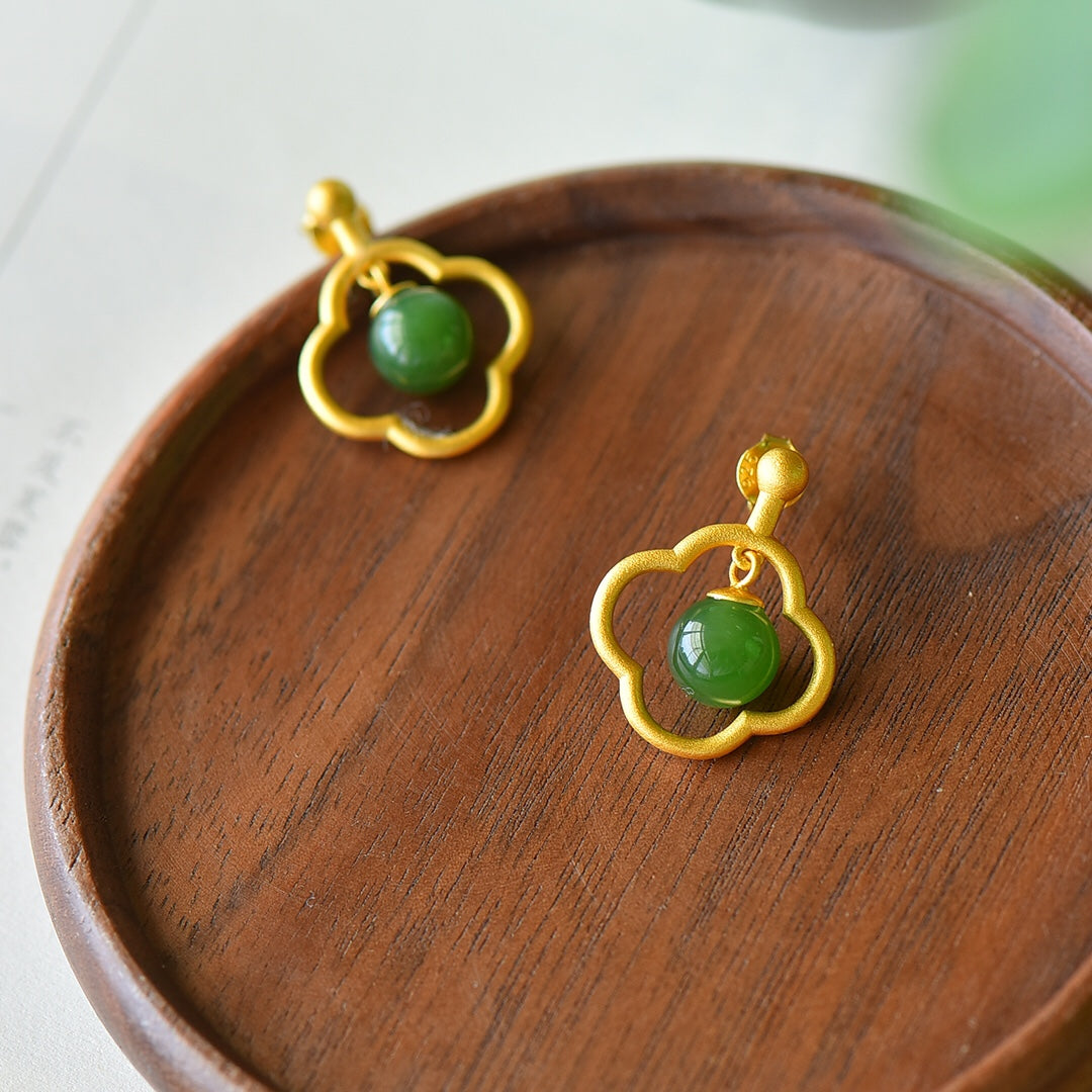 925_Silver_YtInlaid_Nephrite_Nephrite_Green_Jade_Earrings