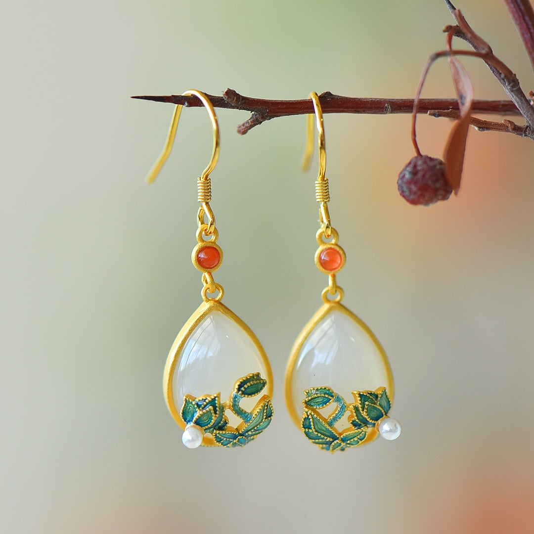 S925_Sterling_Silver_Hetian_Jade_Ruyi_Pendant_Jewelry_Set