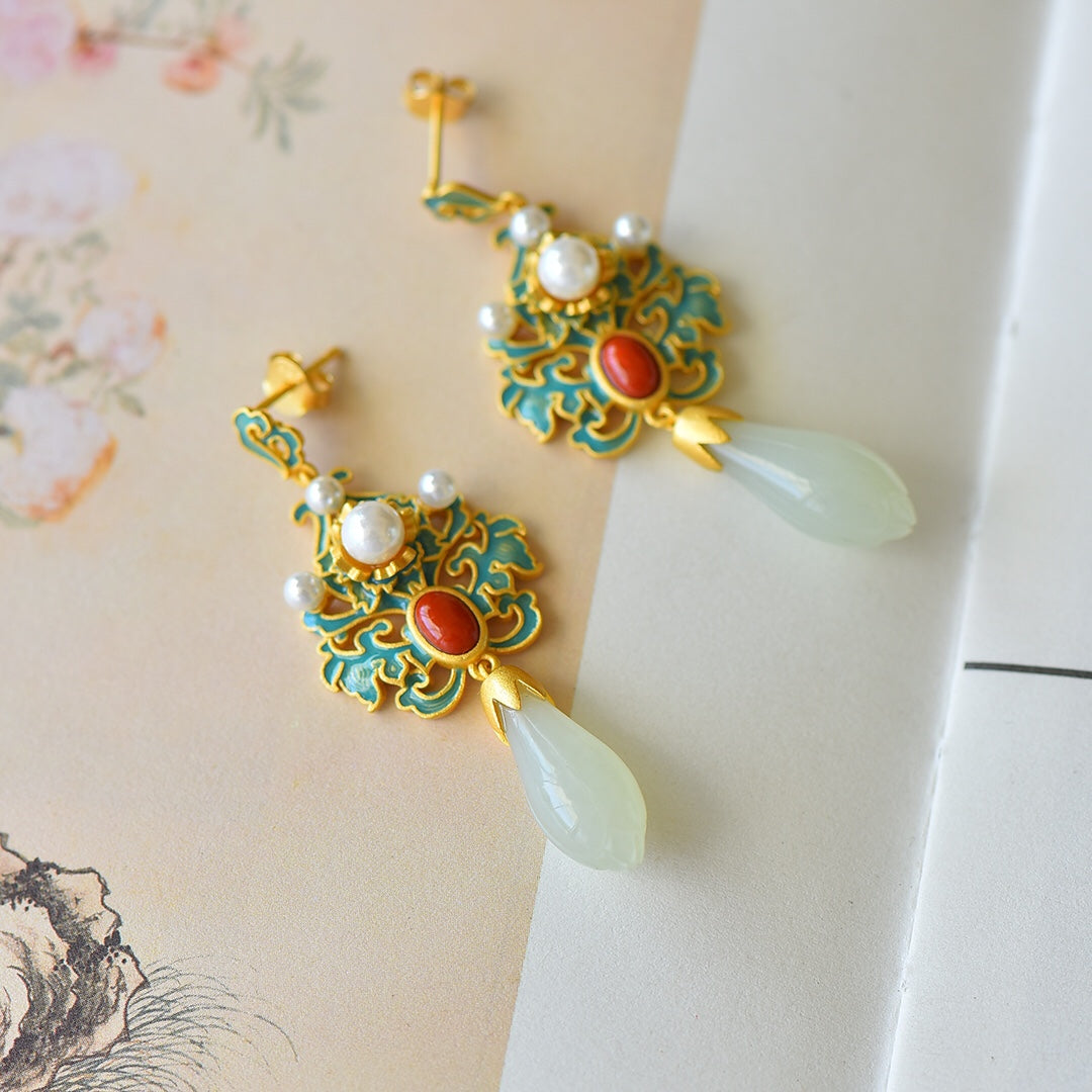 925_Silver_Yt_Nephrite_Earrings_Inlaid_Fashion