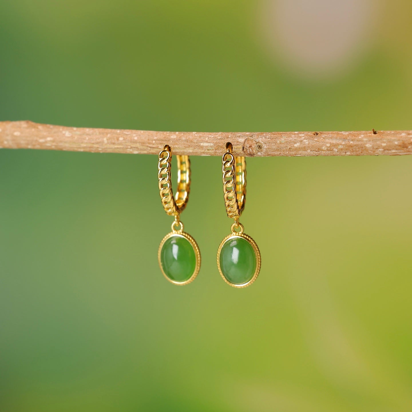 925_Silver_Nephrite_Green_Jade_Earrings_Fine_Texture_171
