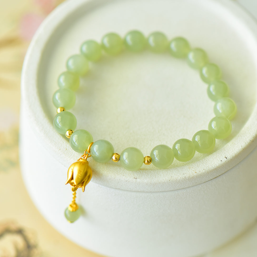 S925 Sterling Silver Nephrite Jade Bangle - Bright Future Fine Jewelry