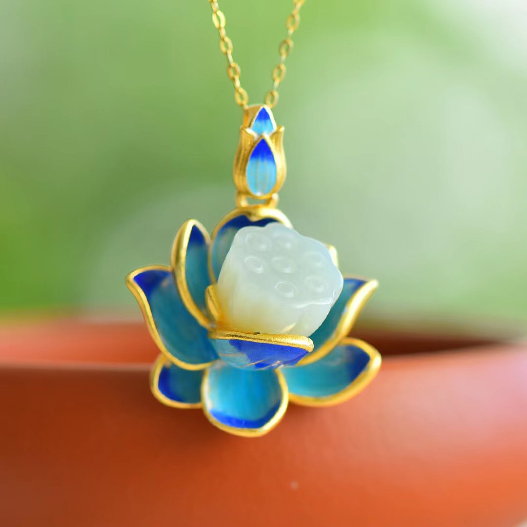 S925_Sterling_Silver_Hetian_Jade_Pendant_Lotus_1