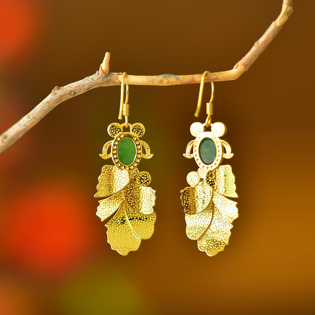 925_Silver_Nephrite_Green_Jade_Earrings_Simple_Elegant