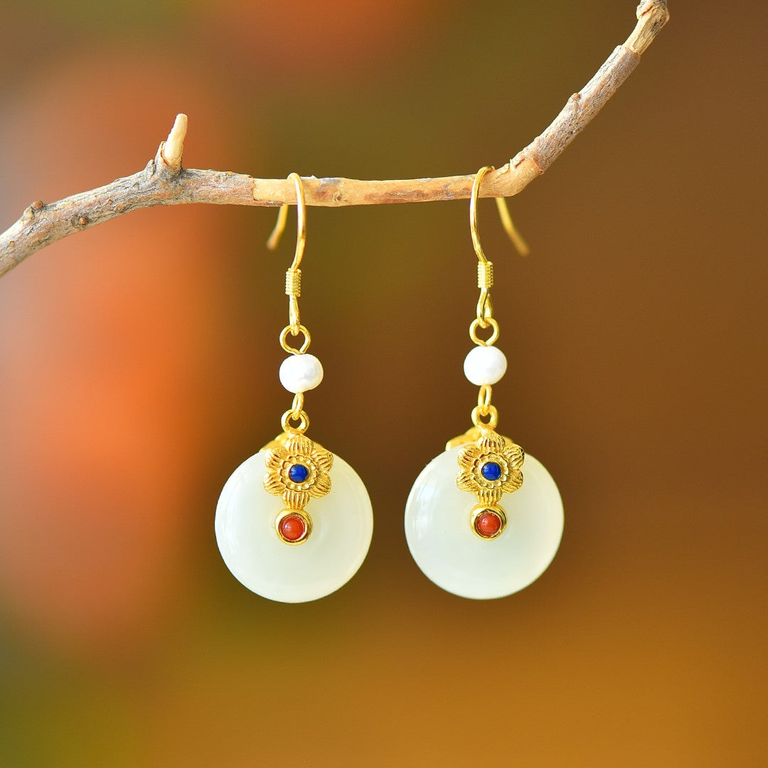 925_Silver_Nephrite_Donut_Earrings_Fashion