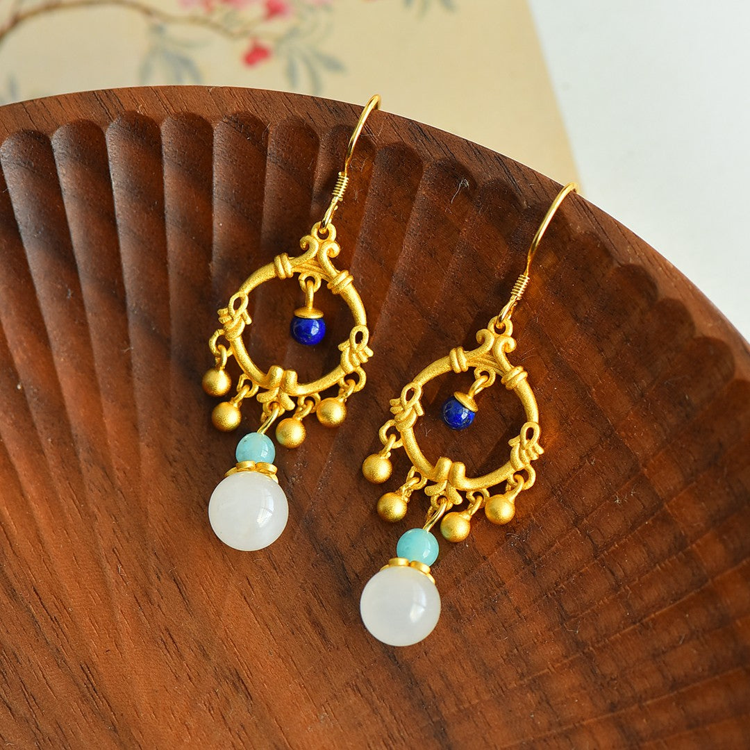 925_Silver_Nephrite_Earrings_Fine_Texture_Simple_196