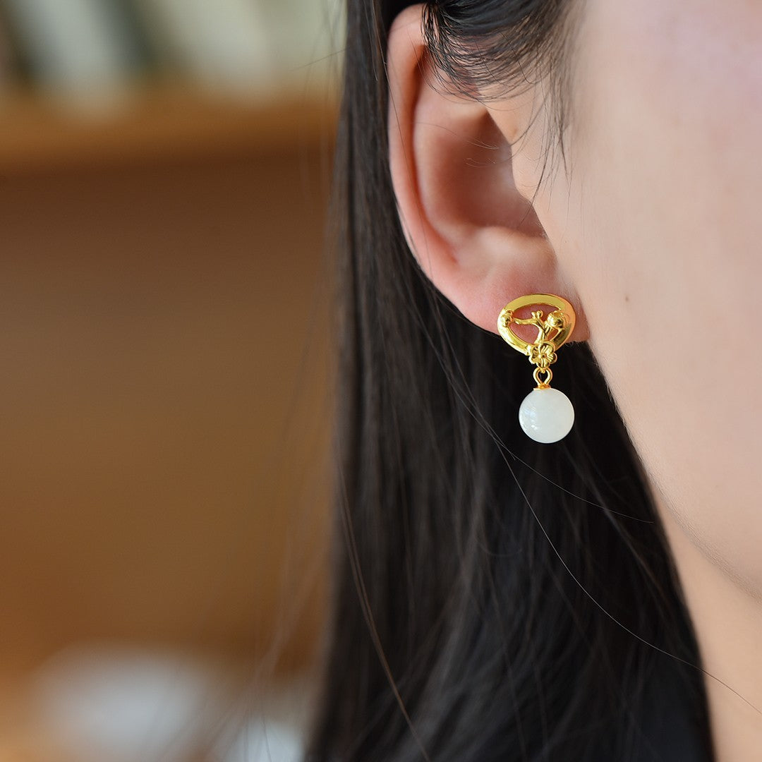 925_Silver_Nephrite_Earrings_Simple_Elegant_Exquisite