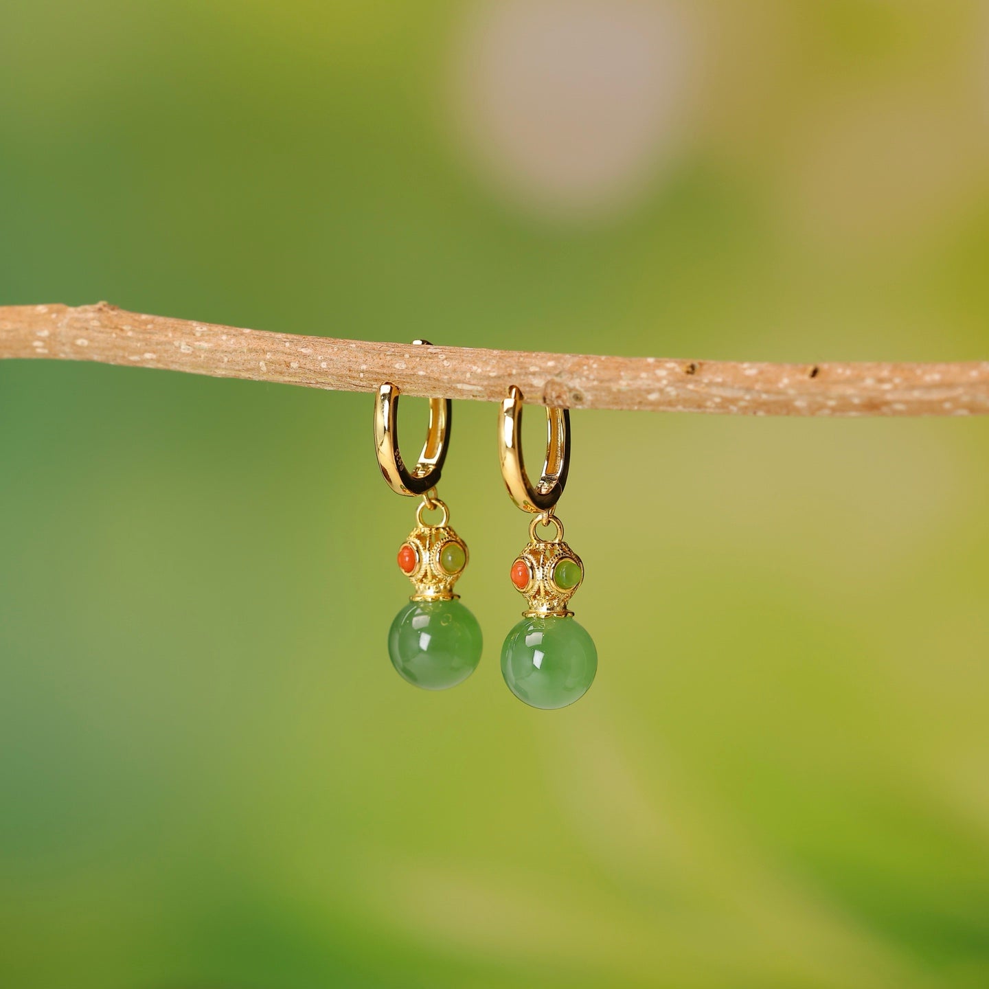 925_Silver_Nephrite_Green_Jade_Earrings_Fine_Texture_172