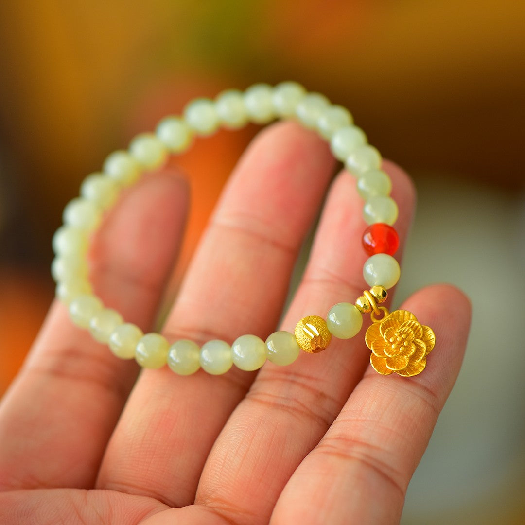 S925 Sterling Silver Nephrite Jade Bangle - Auspicious Cloud Fine Jewelry