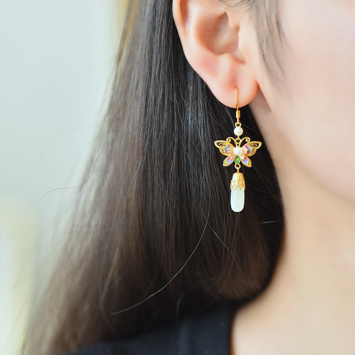 925_Silver_Nephrite_Earrings_Fine_Texture_With_Certificate_234
