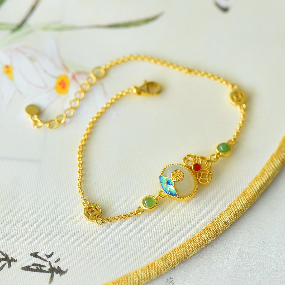 S925 Sterling Silver Nephrite Jade Bangle Set - Good Fortune Collection