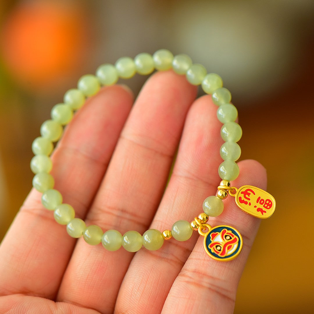S925 Silver Nephrite Jade Bangle - Orchid Fine Texture Jewelry