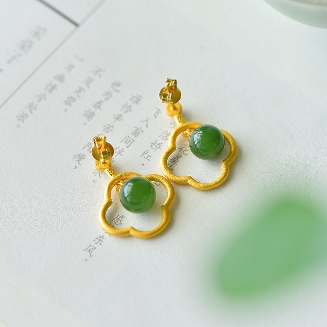 925_Silver_YtInlaid_Nephrite_Nephrite_Green_Jade_Earrings