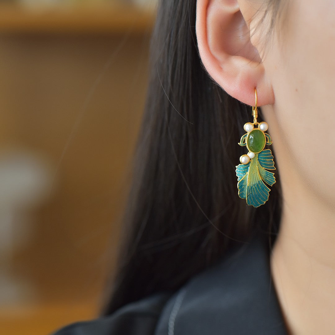925_Silver_Nephrite_Green_Jade_Earrings_Simple_Elegant