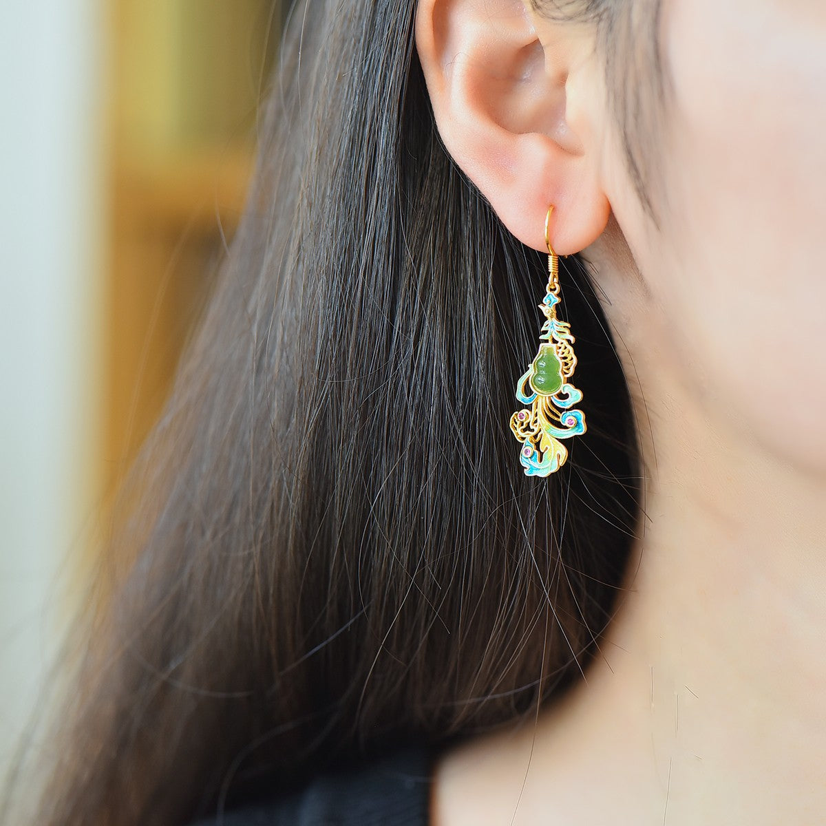 925_Silver_Nephrite_Earrings_Fine_Texture_With_Certificate_68