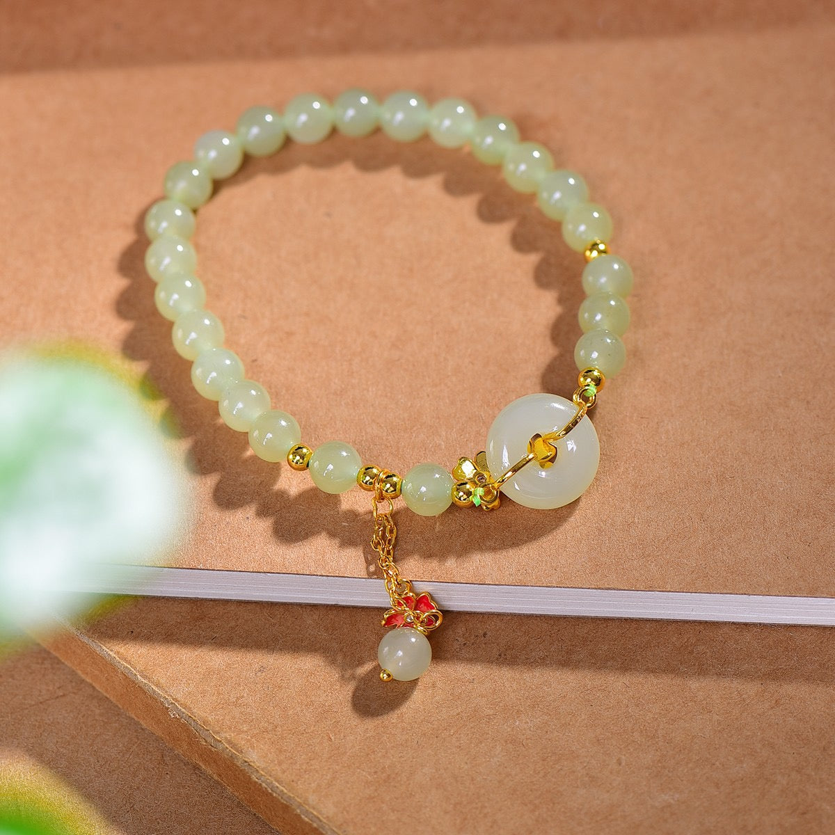 S925 Sterling Silver Green Jade Bangle - Ruyi Enamel Fine Jewelry