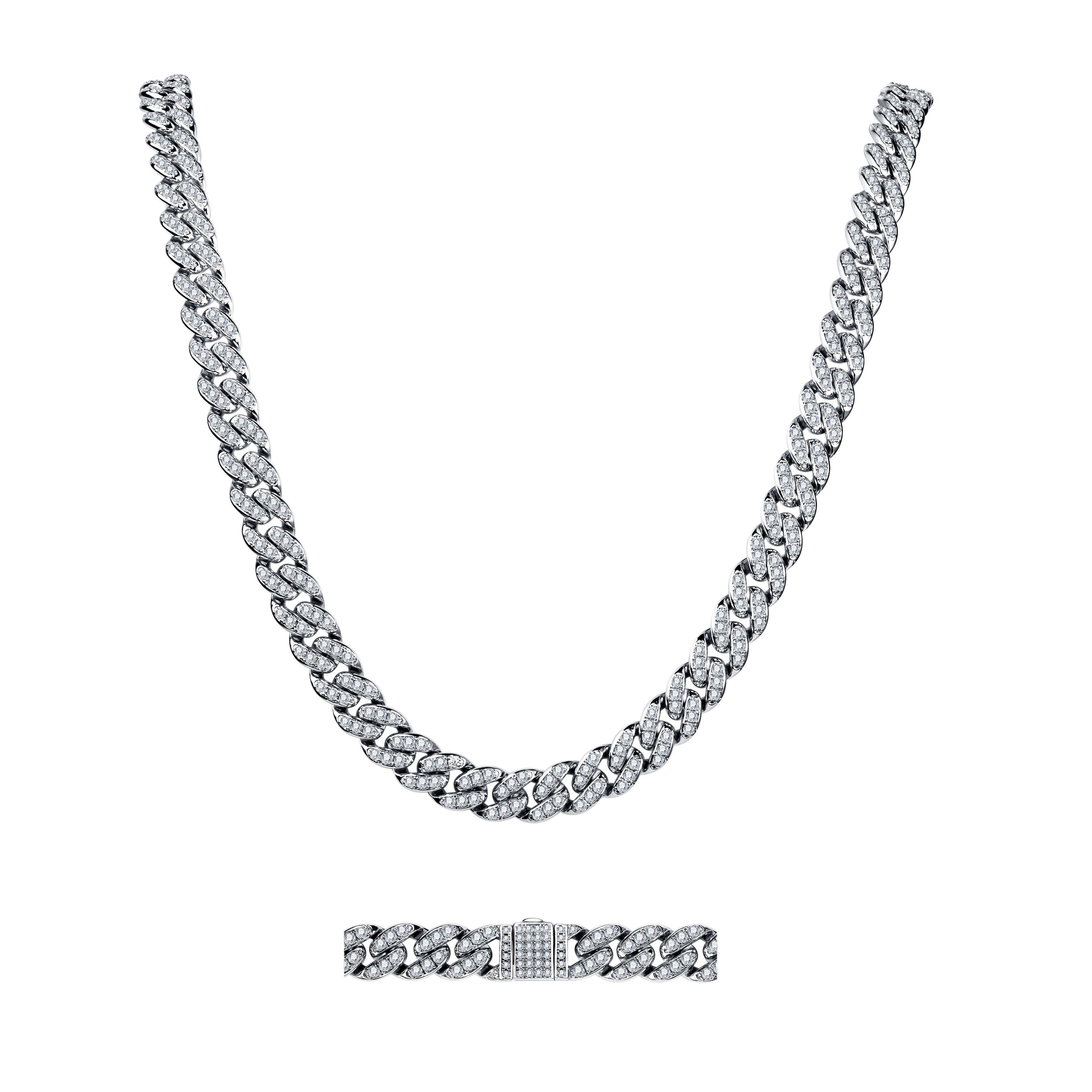 Moissanite Twisted Cuban Chain Necklace