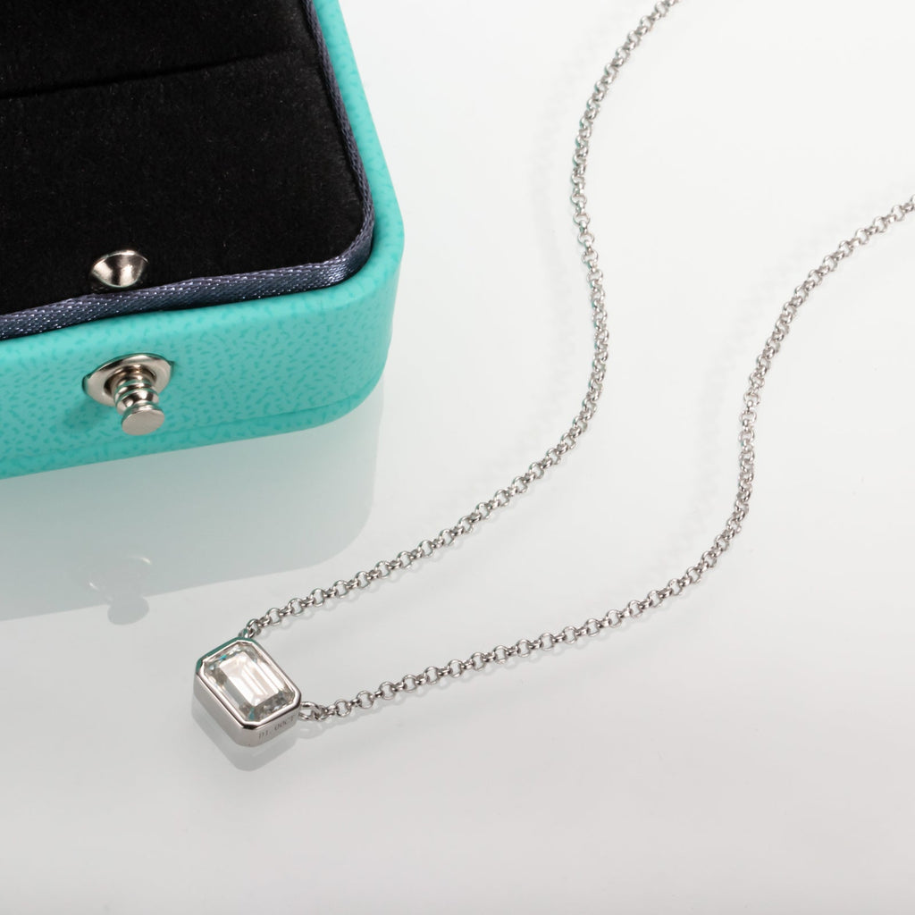 Emerald Cut Moissanite Pendant Necklace (1 ct)