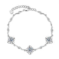 Moissanite Pinwheel Twisted Silver Adjustable Bracelet